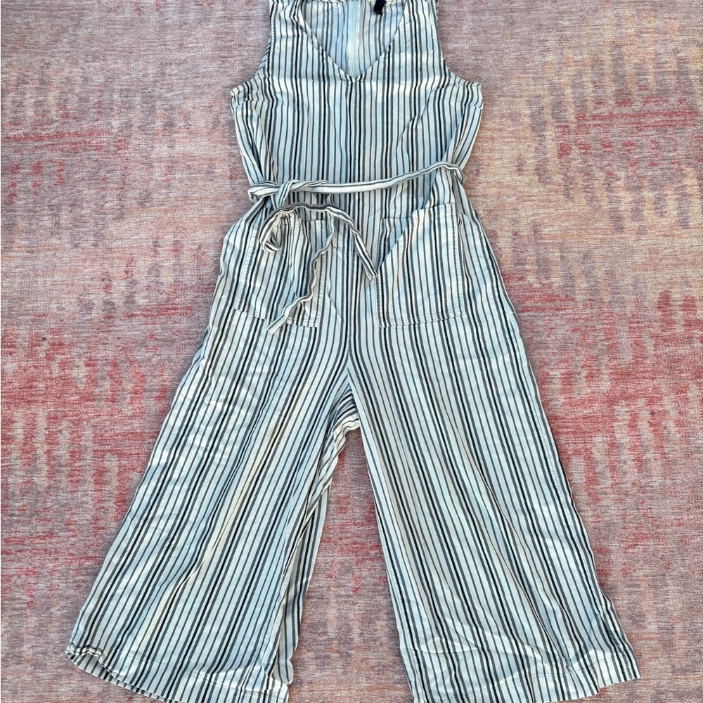 Universal Thread Striped Jumpsuit with Tie Waist